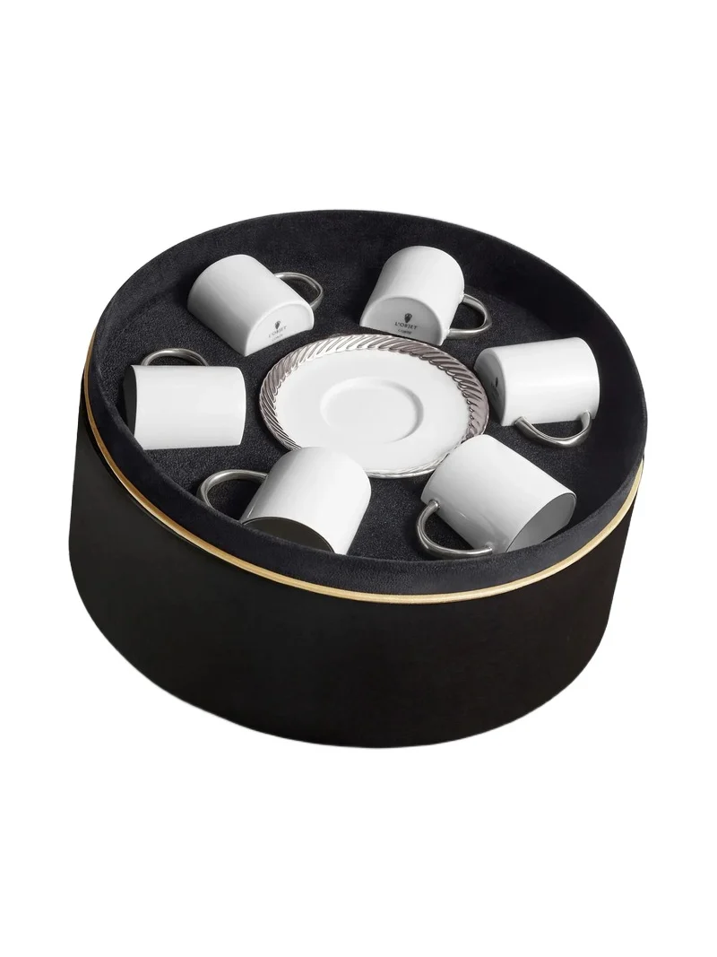 L'Objet Corde Seven-Piece Espresso and Saucer Set