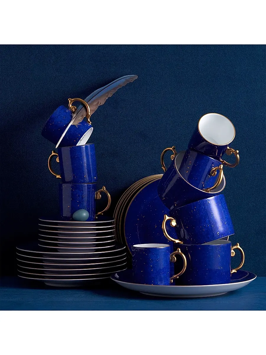 L'Objet 6-Pack Lapis Espresso Cup & Saucer Set | Thumbnail 2 L'Objet 6-Pack Lapis Espresso Cup & Saucer Set | Thumbnail 2
