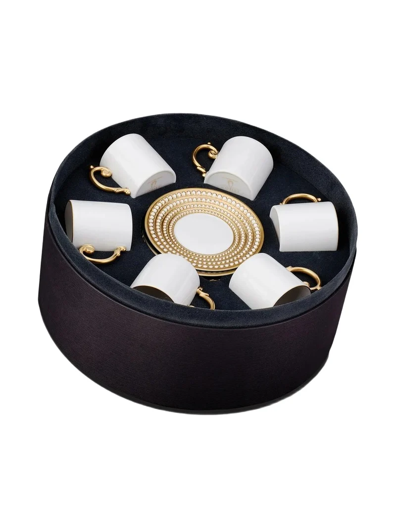 L'Objet Perlée 12-Piece Espresso Cup & Saucer Set - Gold