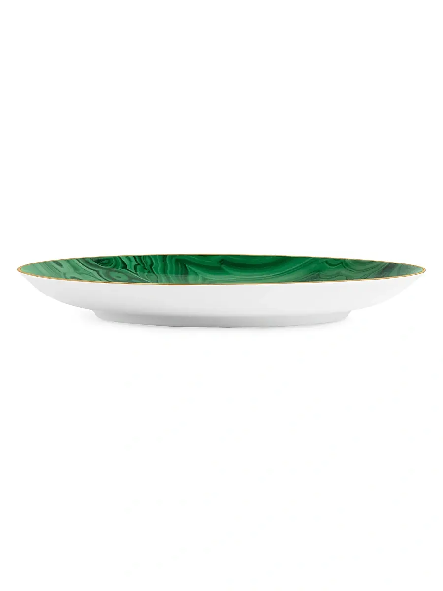 L'Objet 4-Piece Malachite 24K Gold-Trimmed Porcelain Dessert Plates | Thumbnail 4