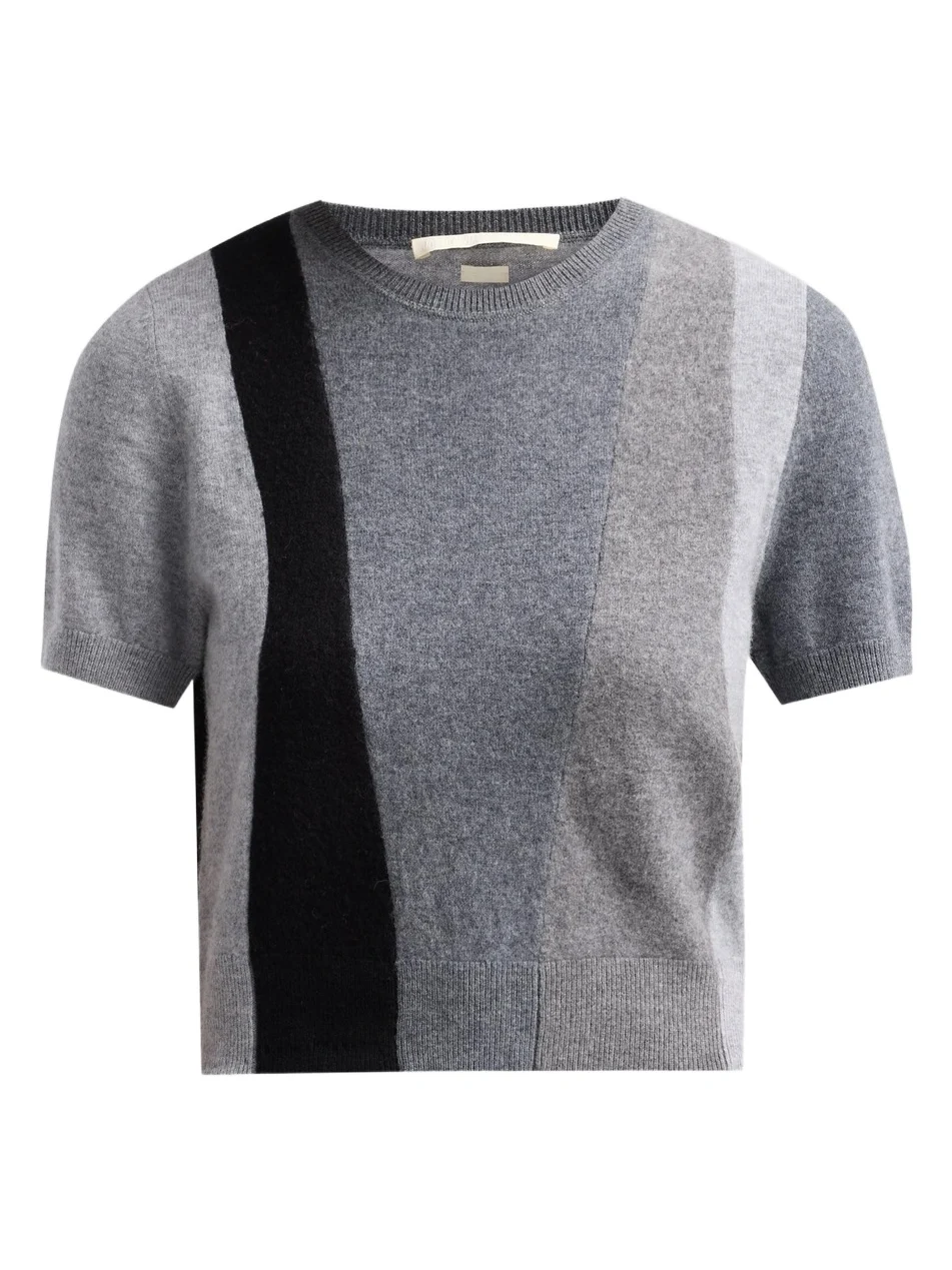 Jason Wu Collection Women's Asymmetric Panelled Short-Sleeve Wool Knit Sweater