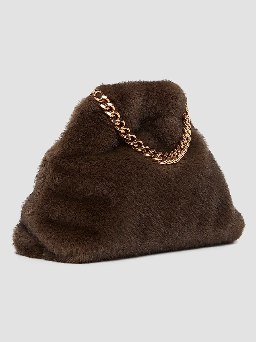 Stella McCartney Women's Falabella Soft Faux-Fur Chain Clutch | Thumbnail 3 Stella McCartney Women's Falabella Soft Faux-Fur Chain Clutch | Thumbnail 3