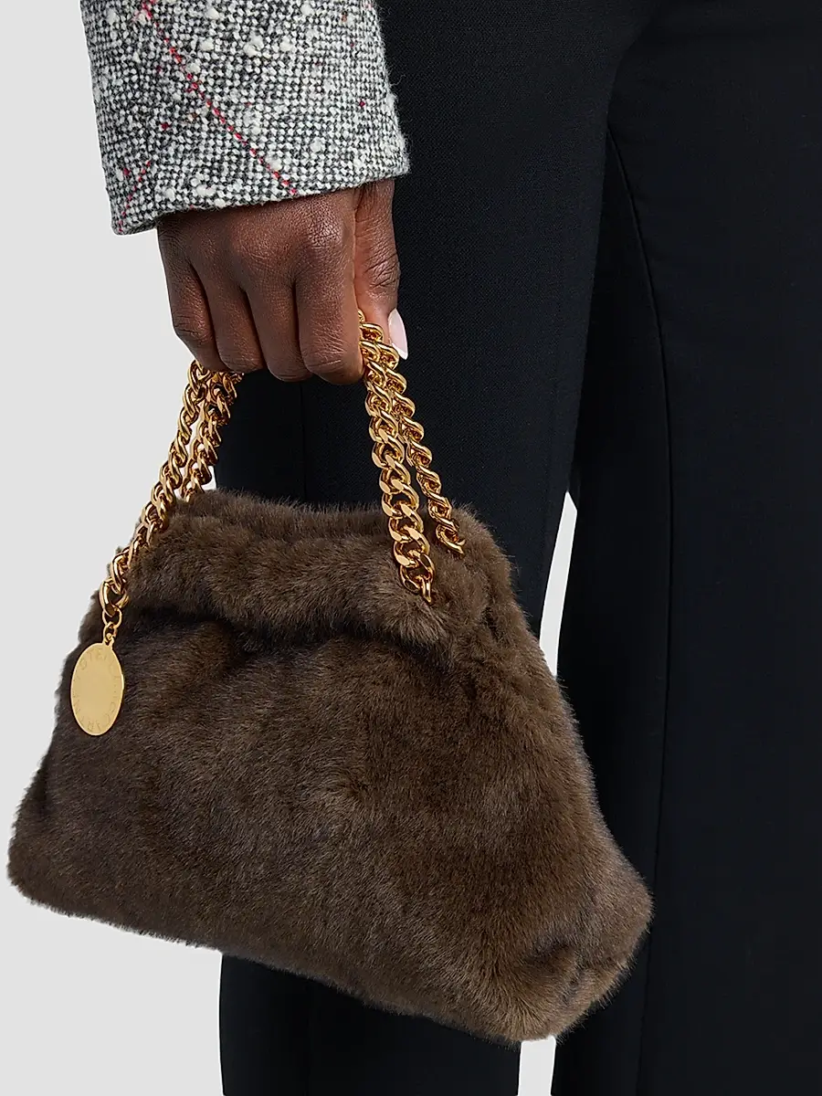 Stella McCartney Women's Falabella Soft Faux-Fur Chain Clutch | Thumbnail 6 Stella McCartney Women's Falabella Soft Faux-Fur Chain Clutch | Thumbnail 6