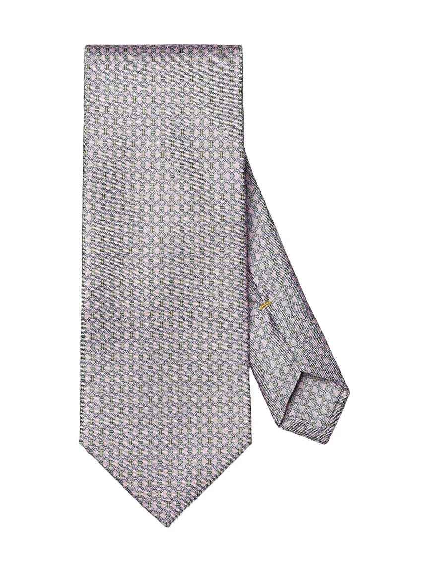 Eton Men's Interlocking Chain Silk-Linen Tie