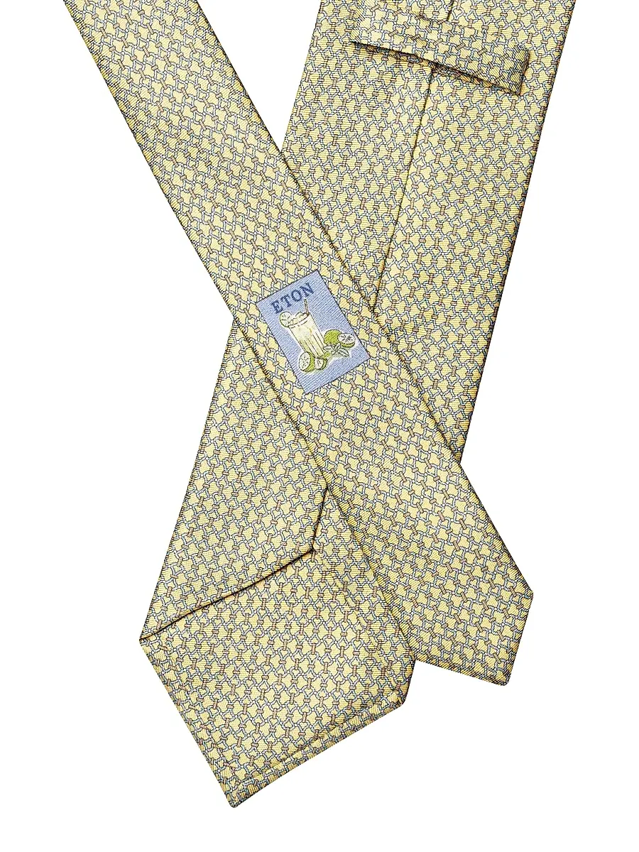 Eton Men's Interlocking Chain Silk-Linen Tie | Thumbnail 2 Eton Men's Interlocking Chain Silk-Linen Tie | Thumbnail 2