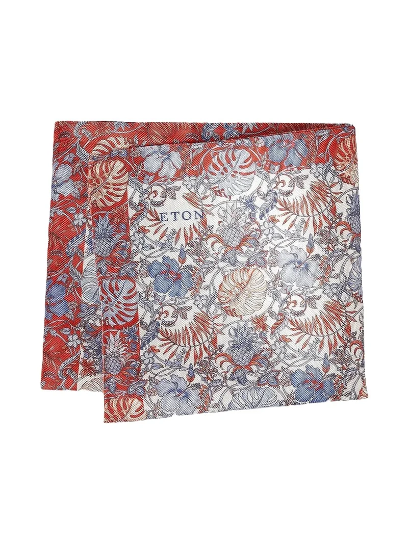 Men's Tropical Print Silk Pocket Square