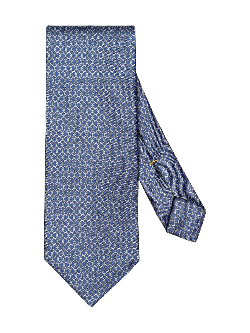 Eton Men's Interlocking Chain Silk-Linen Tie