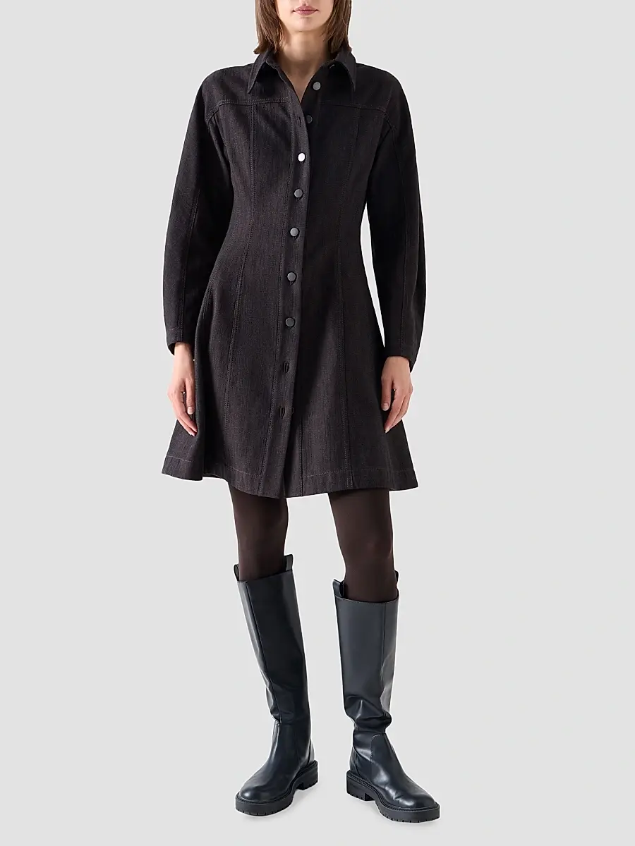 Akris punto Women's Panel Winter Denim Shirtdress | Thumbnail 2 Akris punto Women's Panel Winter Denim Shirtdress | Thumbnail 2