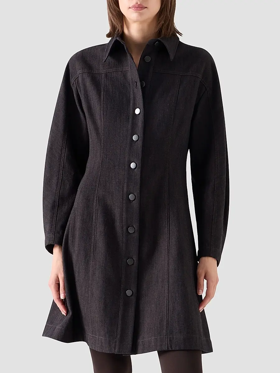 Akris punto Women's Panel Winter Denim Shirtdress | Thumbnail 4 Akris punto Women's Panel Winter Denim Shirtdress | Thumbnail 4