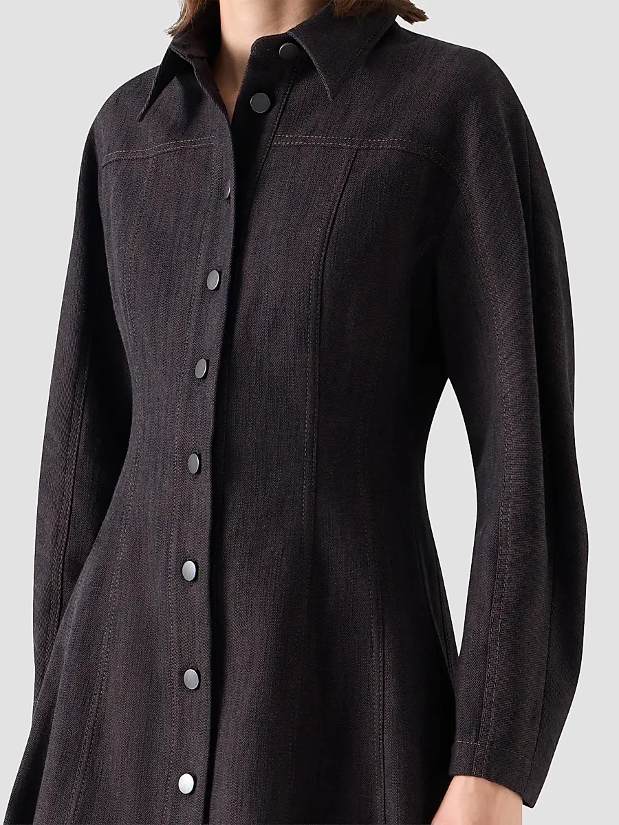 Akris punto Women's Panel Winter Denim Shirtdress | Thumbnail 5 Akris punto Women's Panel Winter Denim Shirtdress | Thumbnail 5