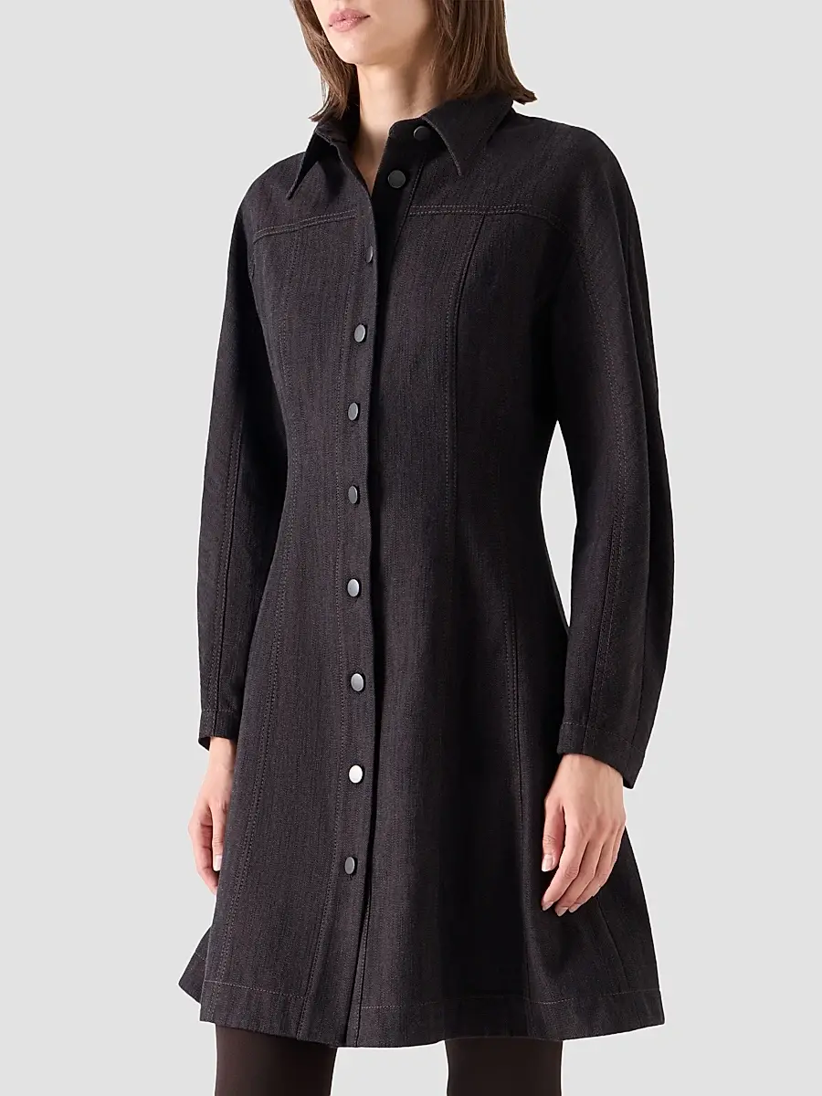 Akris punto Women's Panel Winter Denim Shirtdress | Thumbnail 6 Akris punto Women's Panel Winter Denim Shirtdress | Thumbnail 6