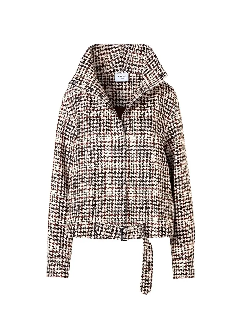 Akris punto Women's Houndstooth Tweed Wool-Blend Blouson Jacket | Image 1 Akris punto Women's Houndstooth Tweed Wool-Blend Blouson Jacket | Image 1