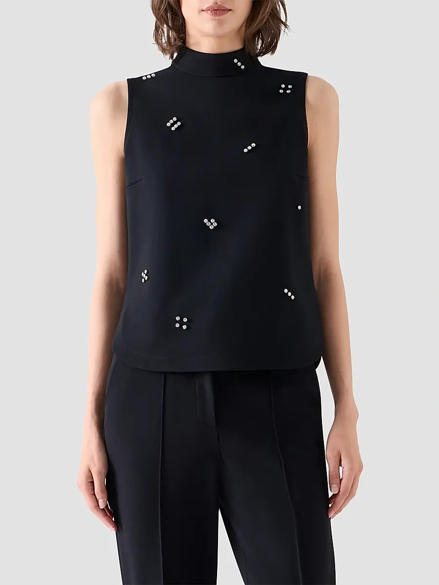 Akris punto Women's Diamond Dice Dot Blouse | Thumbnail 4 Akris punto Women's Diamond Dice Dot Blouse | Thumbnail 4