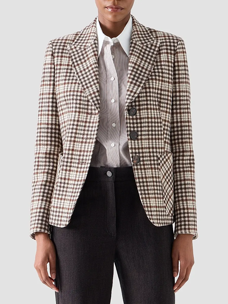 Akris punto Women's Tweed Check Wool-Blend Blazer | Thumbnail 4 Akris punto Women's Tweed Check Wool-Blend Blazer | Thumbnail 4