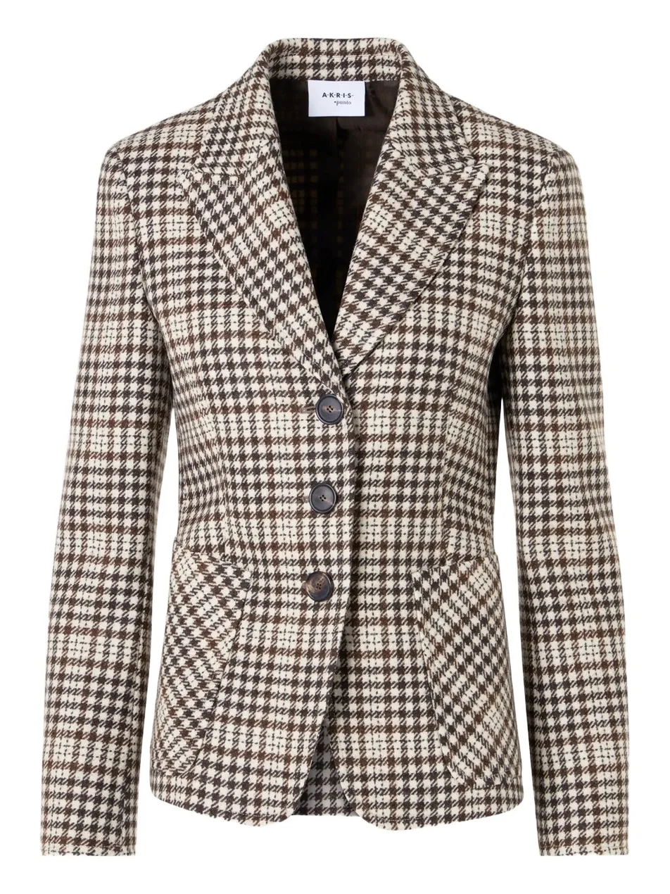 Women's Tweed Check Wool-Blend Blazer Women's Tweed Check Wool-Blend Blazer