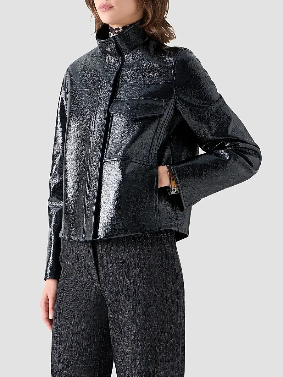 Akris punto Women's Faux-Leather Lacquer Jacket | Thumbnail 6 Akris punto Women's Faux-Leather Lacquer Jacket | Thumbnail 6