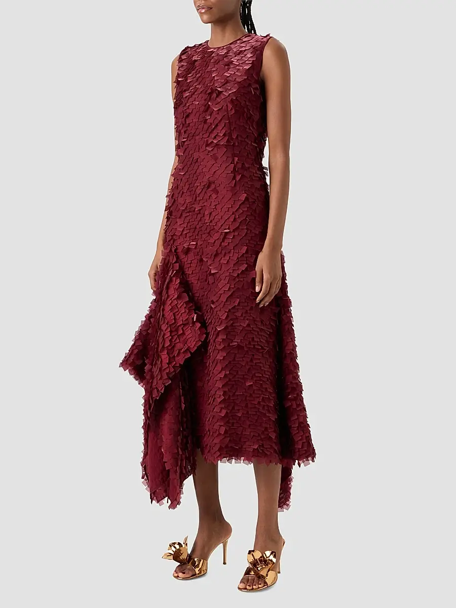 Akris Women's Silk-Organza Layered Tile Midi-Dress | Thumbnail 5 Akris Women's Silk-Organza Layered Tile Midi-Dress | Thumbnail 5