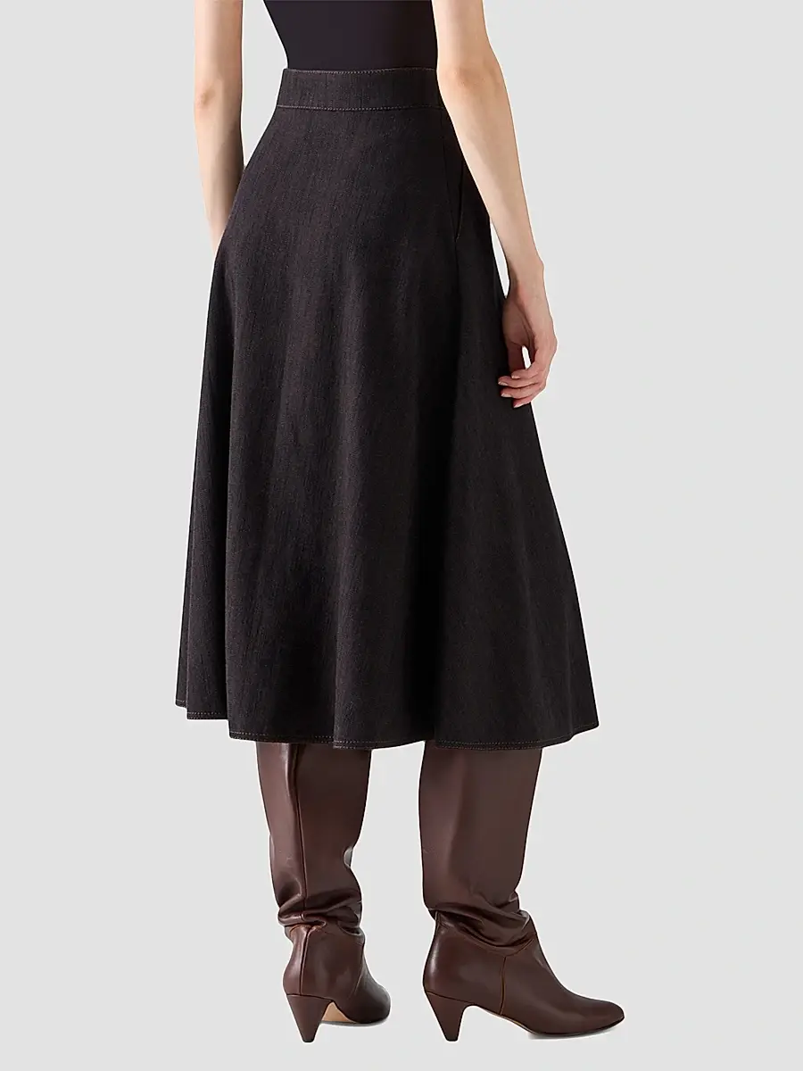 Akris punto Women's Denim Midi Skirt | Thumbnail 2 Akris punto Women's Denim Midi Skirt | Thumbnail 2