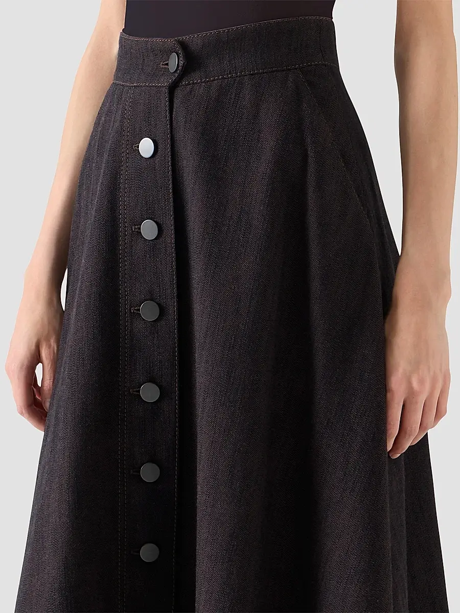 Akris punto Women's Denim Midi Skirt | Thumbnail 4 Akris punto Women's Denim Midi Skirt | Thumbnail 4
