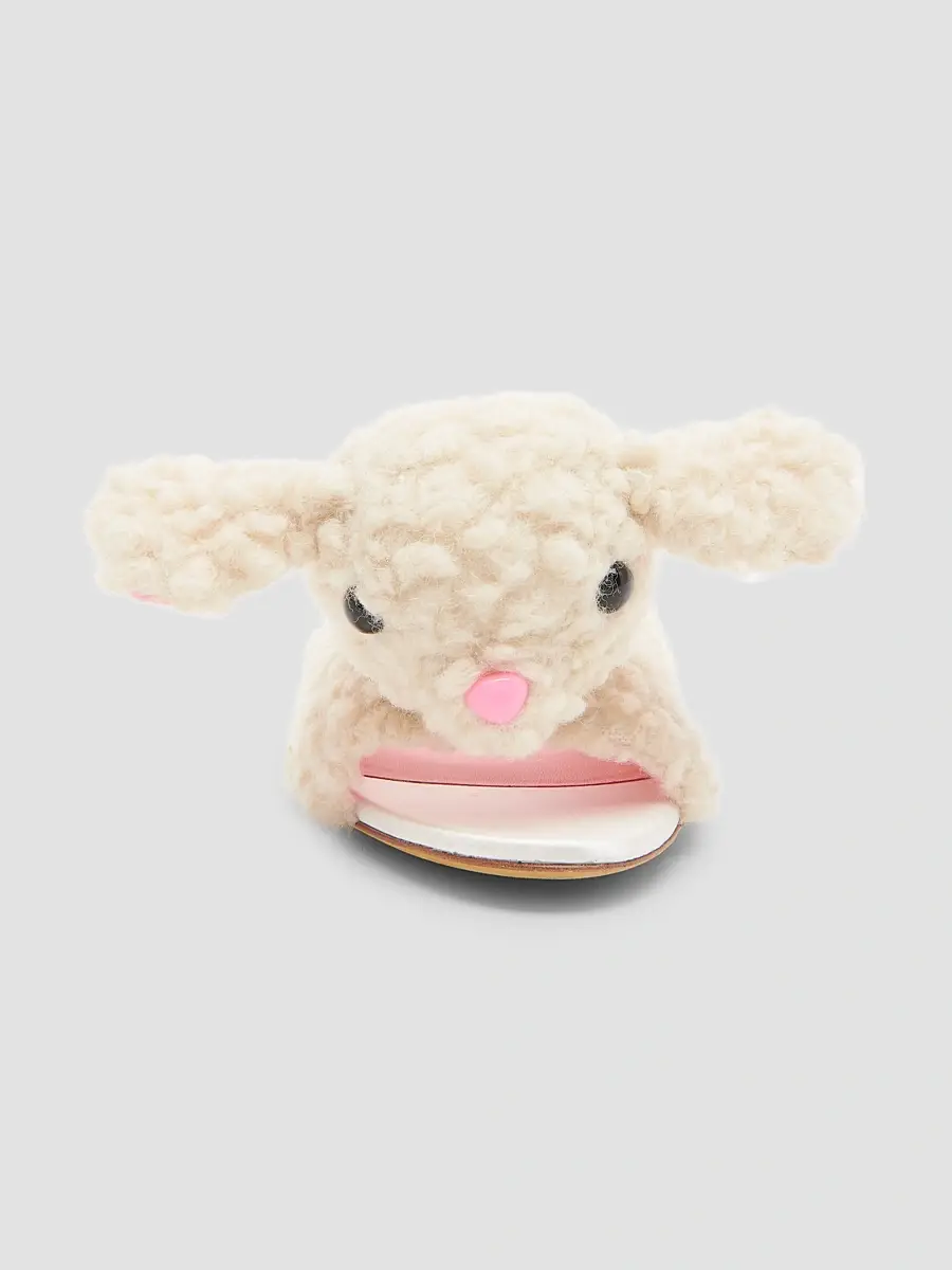 MOSCHINO Women's Dolly 55MM Animal-Motif Plush Wool Mules | Thumbnail 5 MOSCHINO Women's Dolly 55MM Animal-Motif Plush Wool Mules | Thumbnail 5