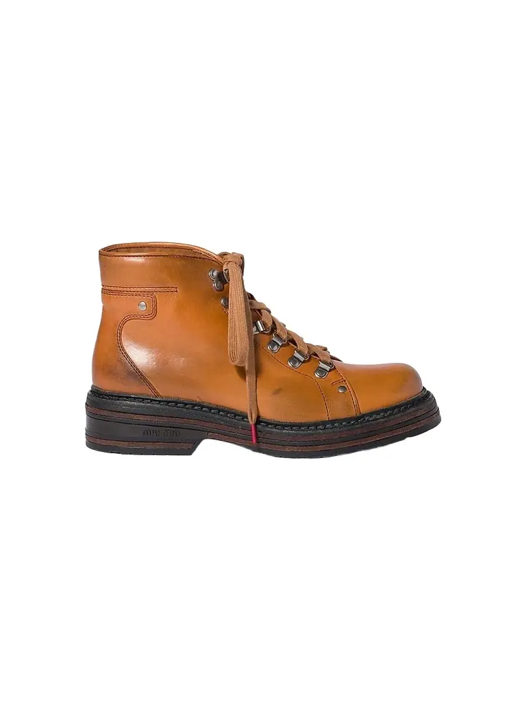 Miu Miu Women's Leather Booties - Light Brown - Size 10 | Image 1 Miu Miu Women's Leather Booties - Light Brown - Size 10 | Image 1