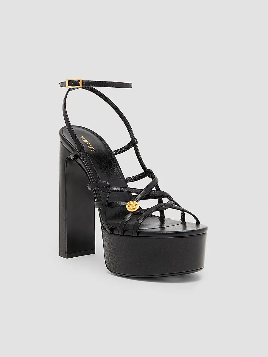 Versace Women's 140MM Medusa-Detail Leather Platform Sandals | Thumbnail 2 Versace Women's 140MM Medusa-Detail Leather Platform Sandals | Thumbnail 2