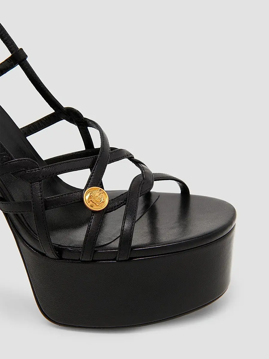 Versace Women's 140MM Medusa-Detail Leather Platform Sandals | Thumbnail 5 Versace Women's 140MM Medusa-Detail Leather Platform Sandals | Thumbnail 5
