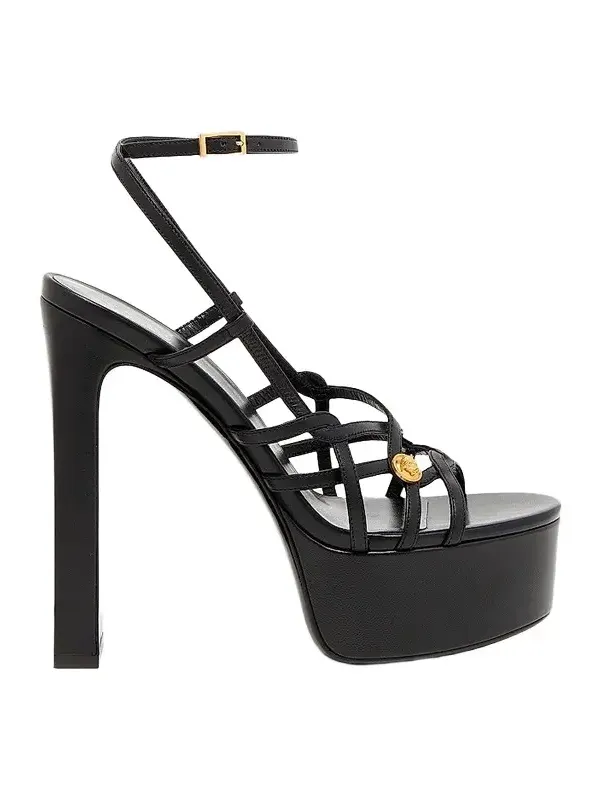 Women's 140MM Medusa-Detail Leather Platform Sandals Women's 140MM Medusa-Detail Leather Platform Sandals