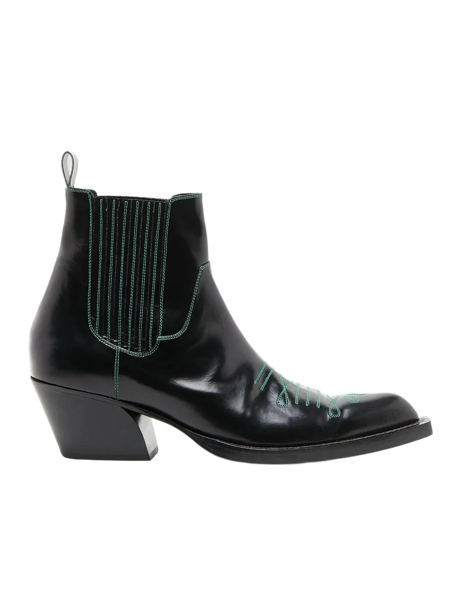 Marni Men's Men's Polished Leather Western Chelsea Boots