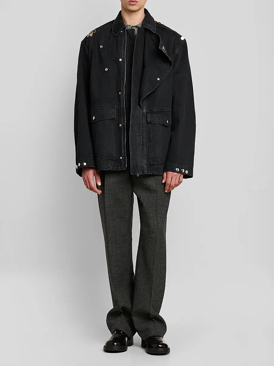 Marni Men's Studded Cotton Denim Jacket | Thumbnail 2 Marni Men's Studded Cotton Denim Jacket | Thumbnail 2