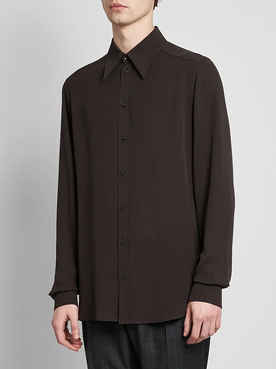 Dolce & Gabbana Men's Silk Georgette Shirt | Thumbnail 4 Dolce & Gabbana Men's Silk Georgette Shirt | Thumbnail 4