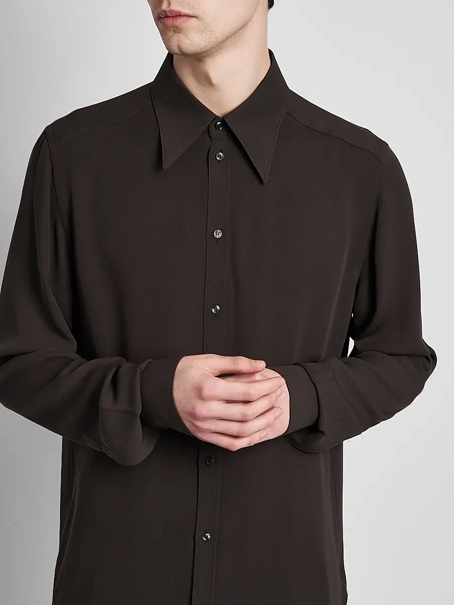 Dolce & Gabbana Men's Silk Georgette Shirt | Thumbnail 5 Dolce & Gabbana Men's Silk Georgette Shirt | Thumbnail 5