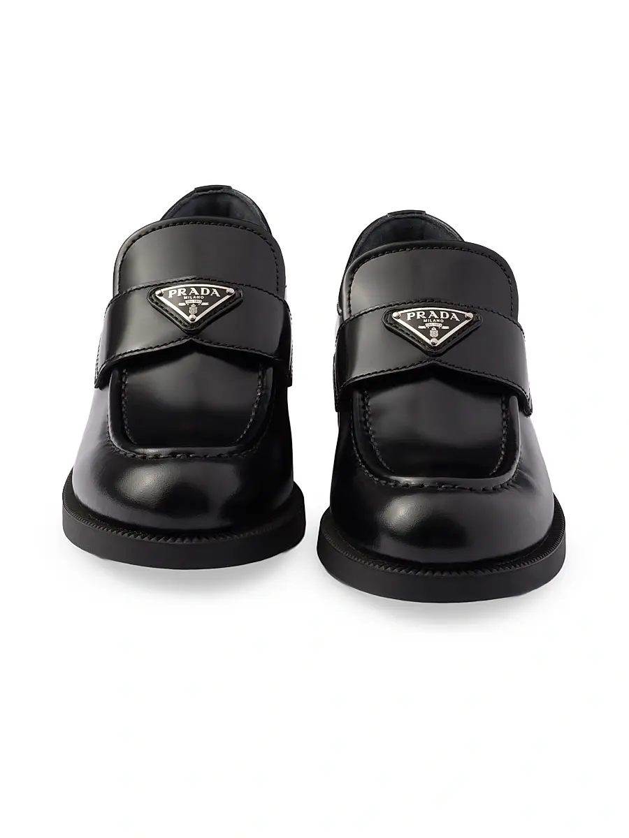 Prada Women's Brushed Leather Loafers | Thumbnail 5 Prada Women's Brushed Leather Loafers | Thumbnail 5
