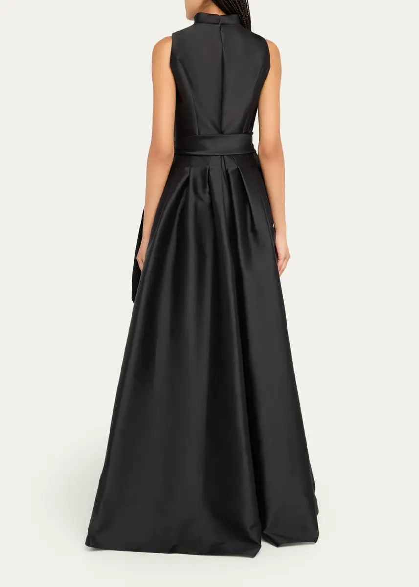 Carolina Herrera Satin V-Neck Gown | Thumbnail 3