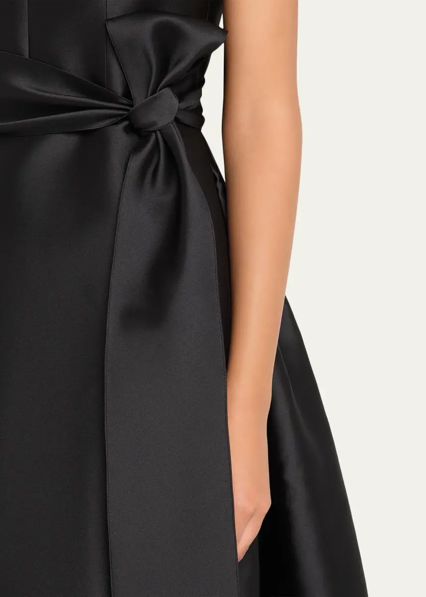 Carolina Herrera Satin V-Neck Gown | Thumbnail 5
