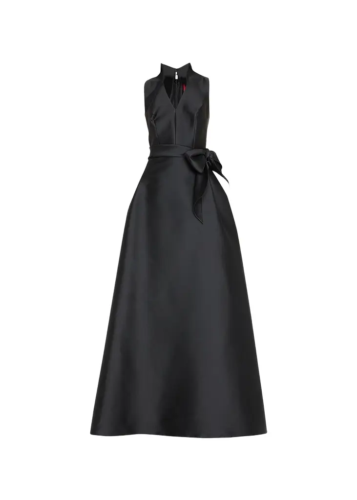 Carolina Herrera Satin V-Neck Gown | Image 1 Carolina Herrera Satin V-Neck Gown | Image 1