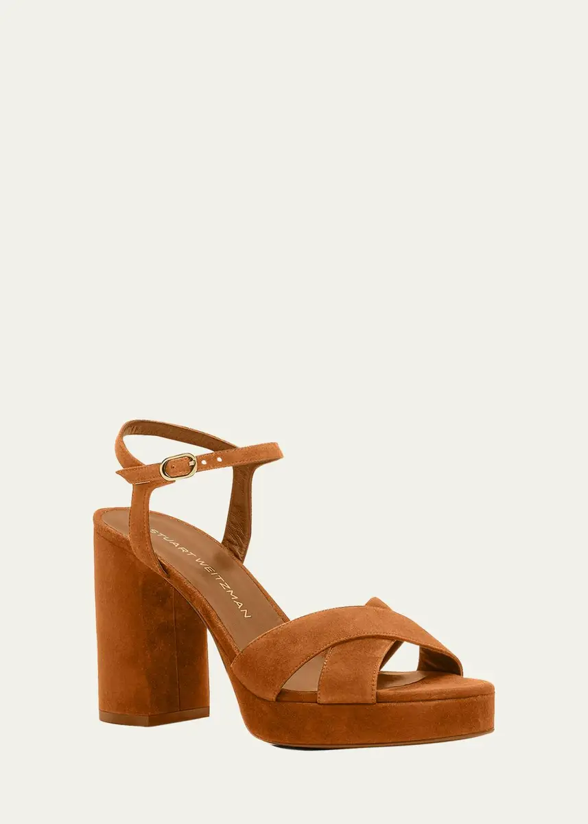 Stuart Weitzman Dayna Suede Crisscross Platform Sandals | Thumbnail 3 Stuart Weitzman Dayna Suede Crisscross Platform Sandals | Thumbnail 3