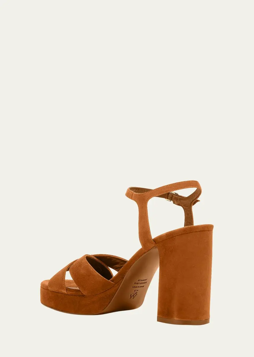 Stuart Weitzman Dayna Suede Crisscross Platform Sandals | Thumbnail 4 Stuart Weitzman Dayna Suede Crisscross Platform Sandals | Thumbnail 4