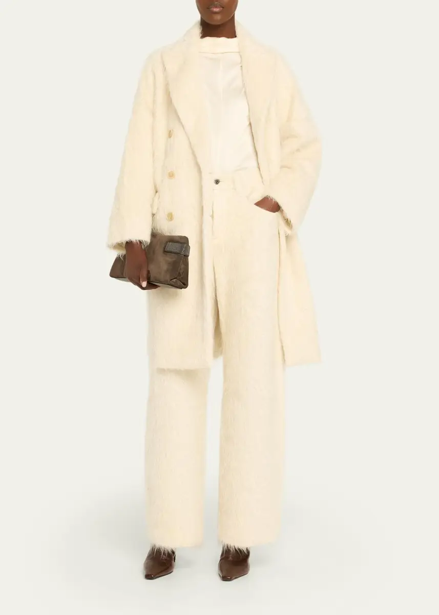 Brunello Cucinelli Fuzzy Alpaca Wide-Leg Pants | Thumbnail 2 Brunello Cucinelli Fuzzy Alpaca Wide-Leg Pants | Thumbnail 2