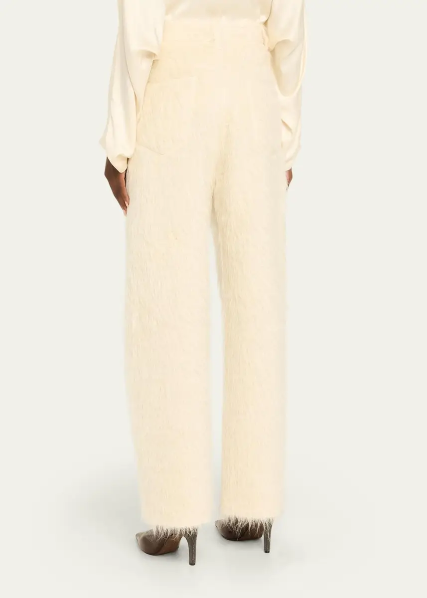 Brunello Cucinelli Fuzzy Alpaca Wide-Leg Pants | Thumbnail 3 Brunello Cucinelli Fuzzy Alpaca Wide-Leg Pants | Thumbnail 3