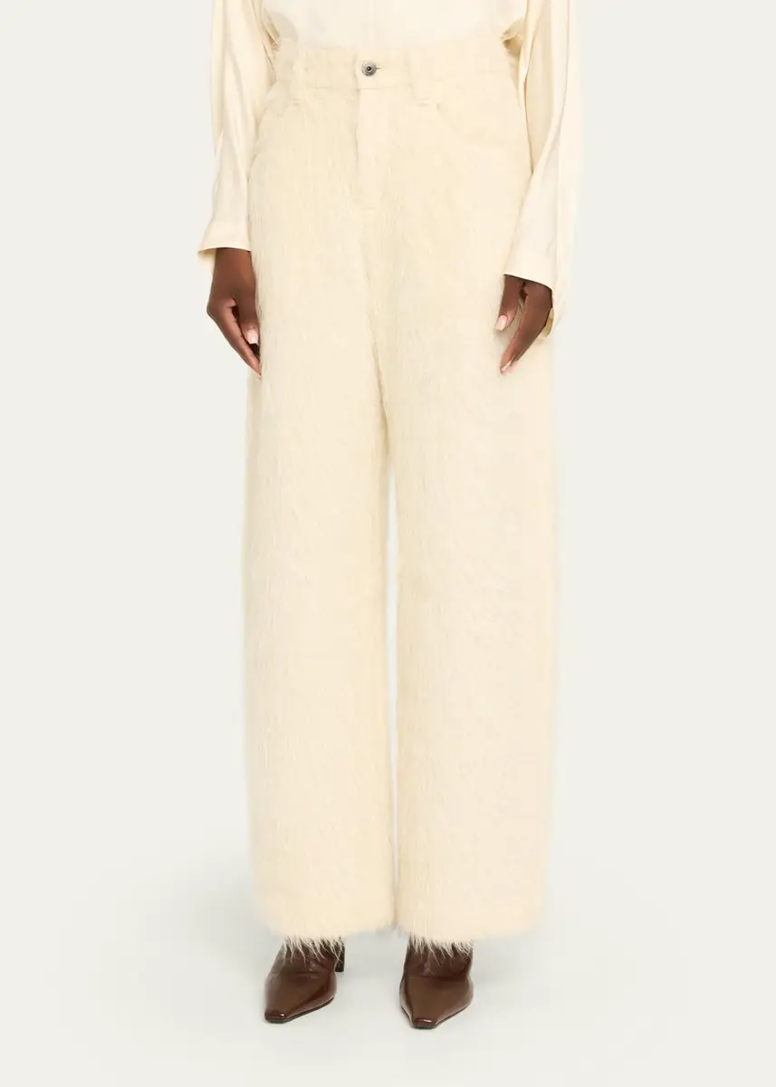 Brunello Cucinelli Fuzzy Alpaca Wide-Leg Pants | Thumbnail 4 Brunello Cucinelli Fuzzy Alpaca Wide-Leg Pants | Thumbnail 4