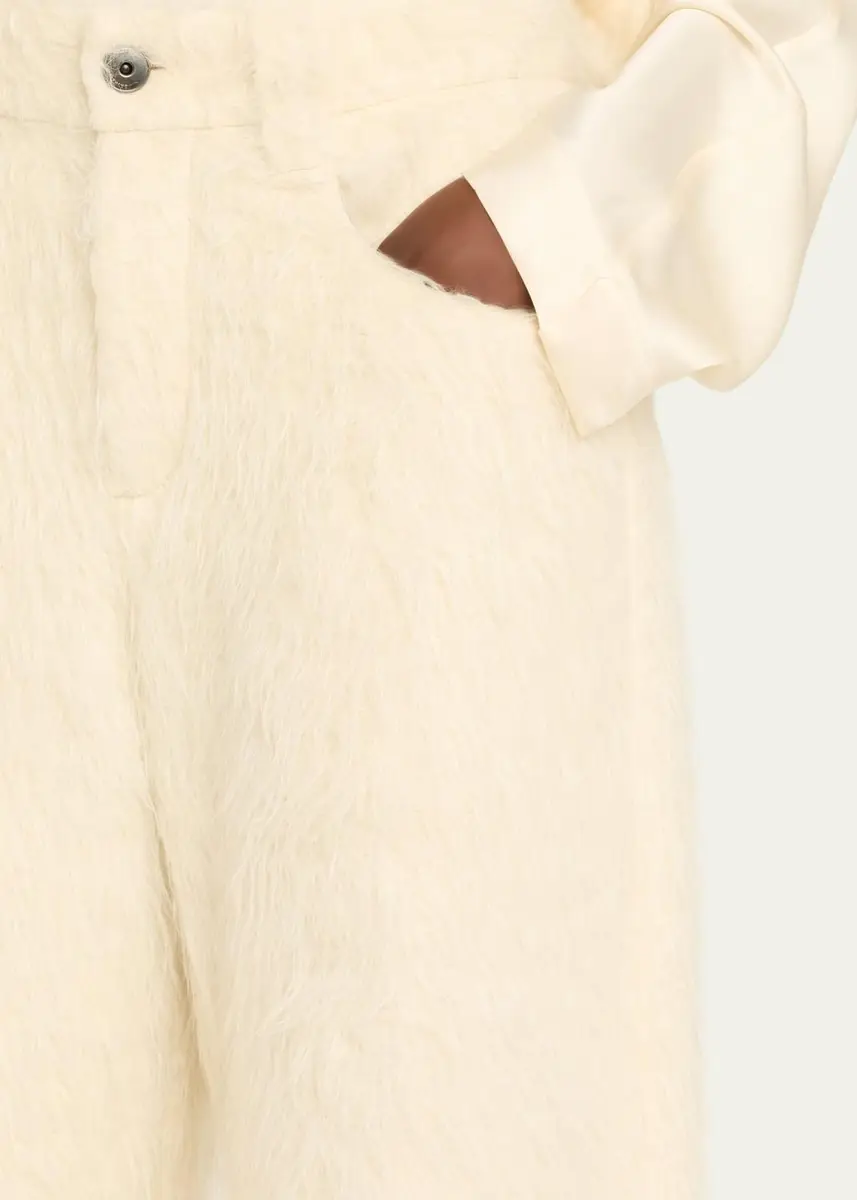Brunello Cucinelli Fuzzy Alpaca Wide-Leg Pants | Thumbnail 5 Brunello Cucinelli Fuzzy Alpaca Wide-Leg Pants | Thumbnail 5