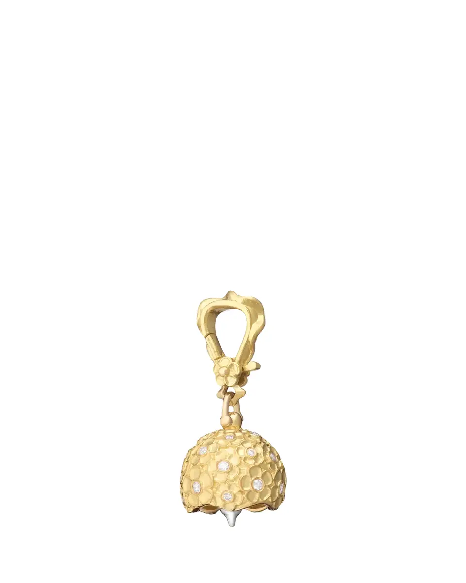 Paul Morelli 18K Yellow Gold Hydrangea Meditation Bell with Diamonds | Thumbnail 2