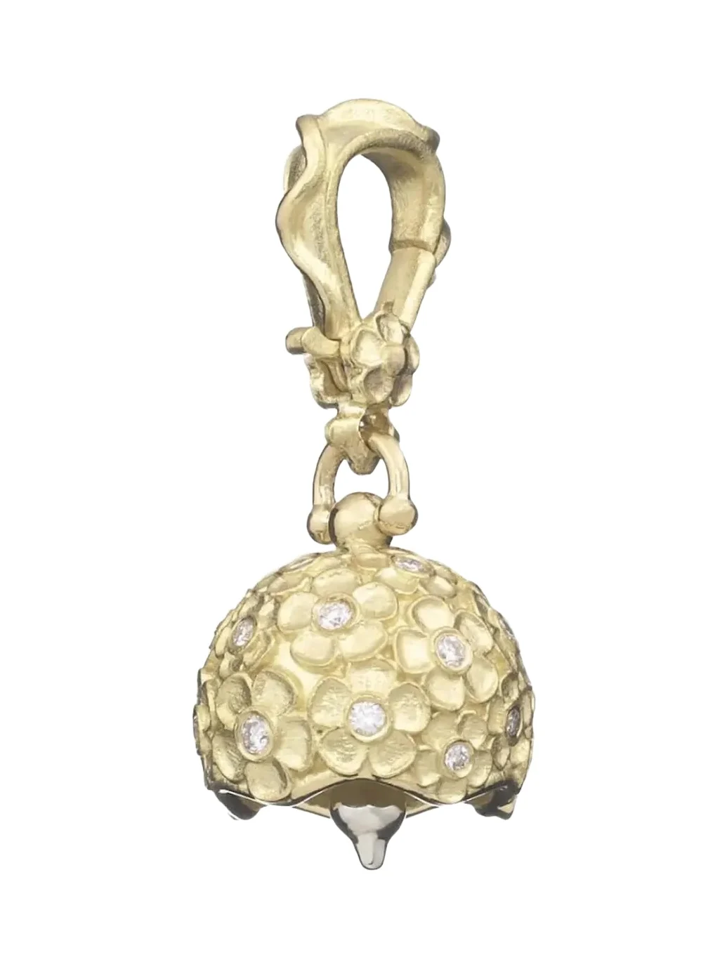18K Yellow Gold Hydrangea Meditation Bell with Diamonds 18K Yellow Gold Hydrangea Meditation Bell with Diamonds