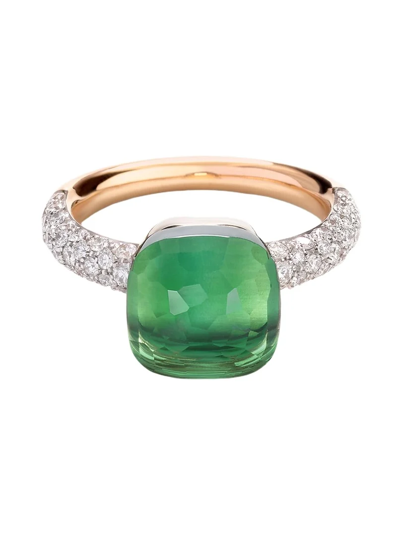 Pomellato Nudo Classic Ring with Prasiolite and Green Agate