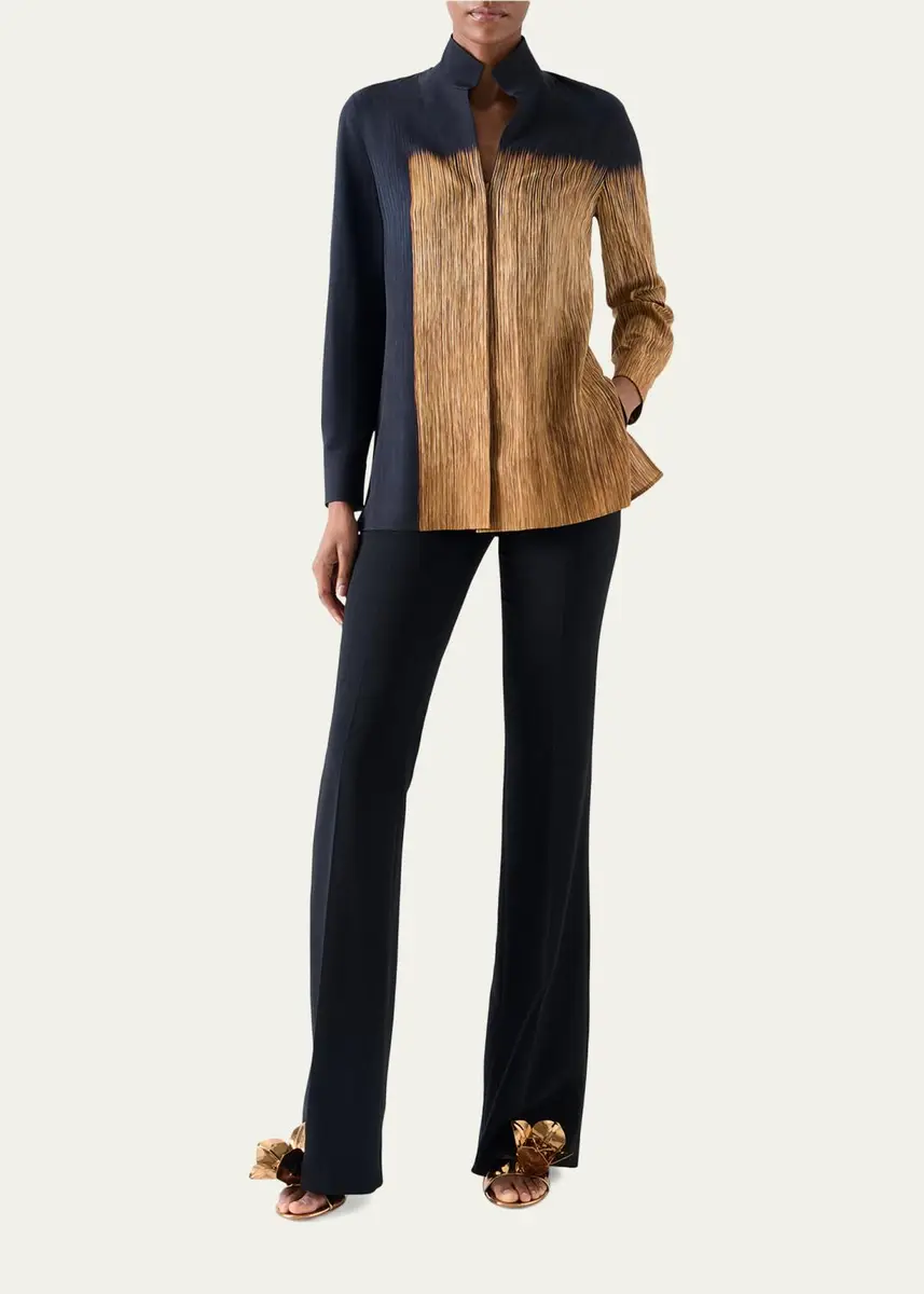 Akris Oro Lienzo Silk Crepe Tunic Blouse | Thumbnail 2 Akris Oro Lienzo Silk Crepe Tunic Blouse | Thumbnail 2