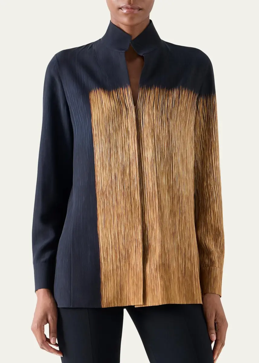 Akris Oro Lienzo Silk Crepe Tunic Blouse | Thumbnail 4 Akris Oro Lienzo Silk Crepe Tunic Blouse | Thumbnail 4