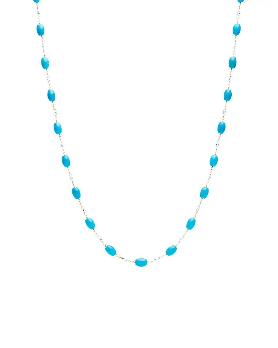 Paul Morelli 18K Yellow Gold Diamond Briolette and Turquoise Necklace, 36"L | Thumbnail 2 Paul Morelli 18K Yellow Gold Diamond Briolette and Turquoise Necklace, 36"L | Thumbnail 2
