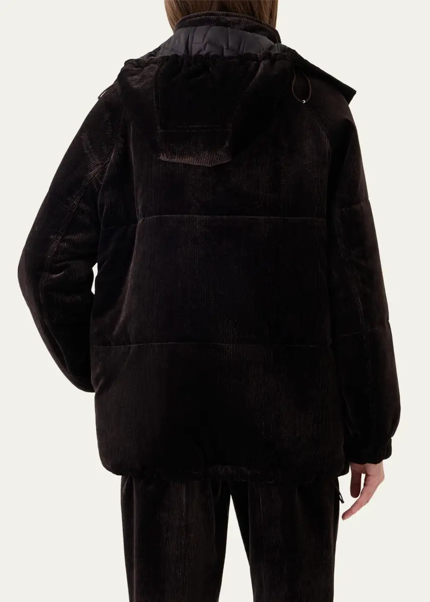 Akris Wednesday Corduroy Oversized Parka Jacket With Detachable Hood | Thumbnail 3 Akris Wednesday Corduroy Oversized Parka Jacket With Detachable Hood | Thumbnail 3
