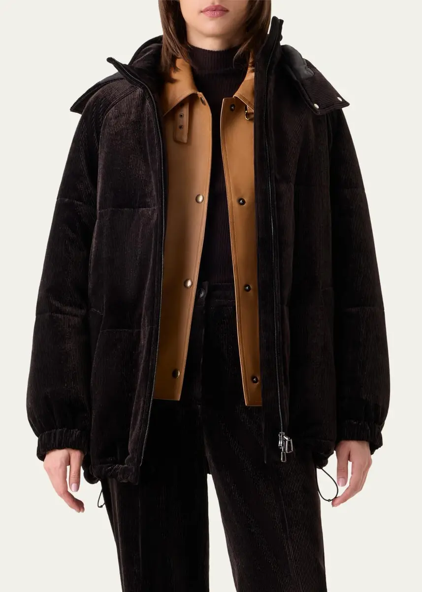 Akris Wednesday Corduroy Oversized Parka Jacket With Detachable Hood | Thumbnail 4 Akris Wednesday Corduroy Oversized Parka Jacket With Detachable Hood | Thumbnail 4